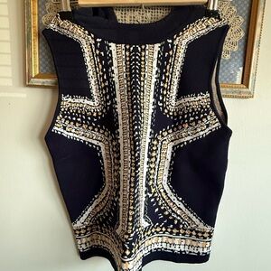 Beulah Black and Gold Patterned Top